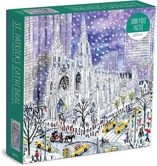 Galison Michael Storrings St. Patrick’s Cathedral Puzzle, 1000 Pieces, 27” x 20” – Difficult Jigsaw Puzzle with Stunning Artwork – Thick, Sturdy Pieces, Challenging Family Activity