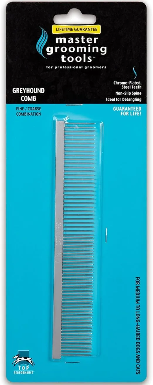 Master Grooming Tools Fine/Coarse Steel Greyhound Comb