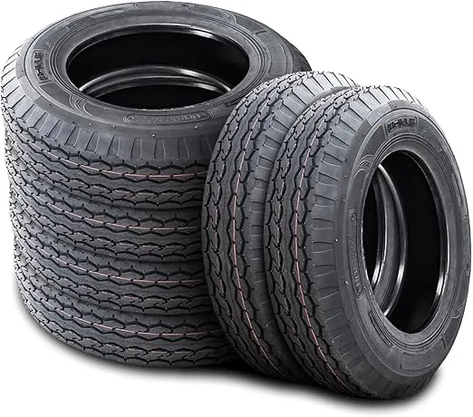 NAMA Set of 6 (SIX) NM519 Premium Trailer Tires-ST8-14.5 8X14.5 Load Range G LRG 14-Ply BSW Black Side Wall