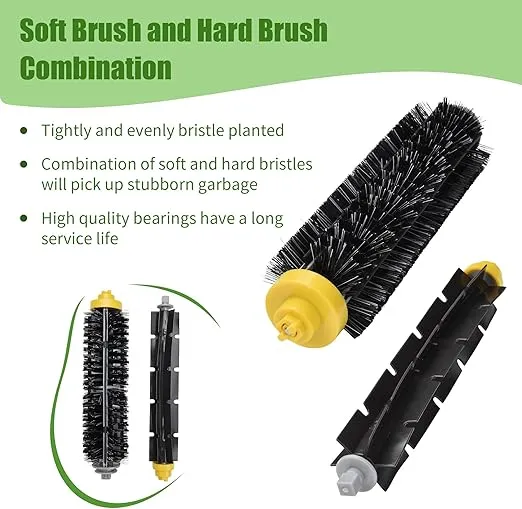 LOVECO Replacement Accessories Kit for iRobot Roomba 600 Series 694 692 690 680 660 665 651 650 614 & 500 Series 595 585 564,6 Filter,6 Side Brush,3 Pairs Bristle and Flexible Beater Brush
