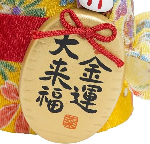 NAGAI JAPAN MITOUKAN Japanese Kimono Maneki Neko Beckoning Cat Lucky Cat