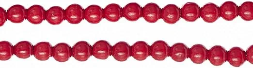 9-Foot x 14MM Wooden Red Beaded Garland