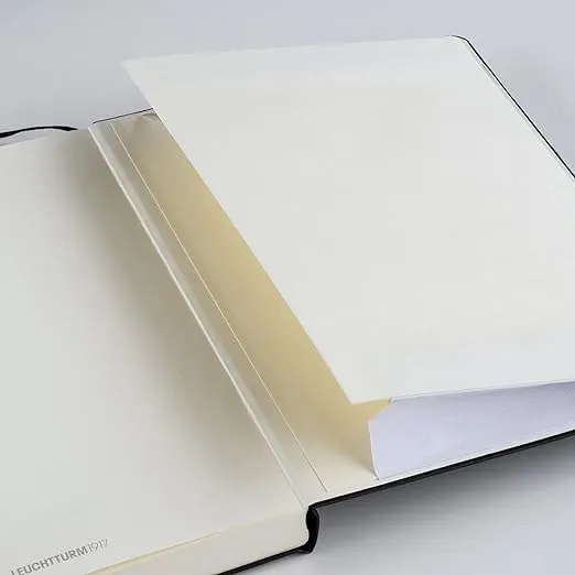 LEUCHTTURM1917 - Notebook Hardcover Master Slim A4+ - 123 Numbered Pages for Writing and Journaling (Black, Ruled)