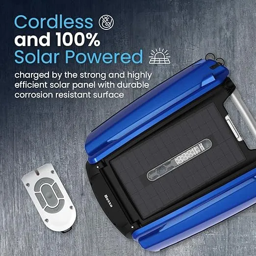 Betta SE Solar-Powered Robotic Automatic Pool Skimmer Cleaner with 30+ Hour Cleaning Battery, Pool Skimmer Anti-Stuck Foam Noodle, and Re-Engineered Twin SCT Motors (Blue)