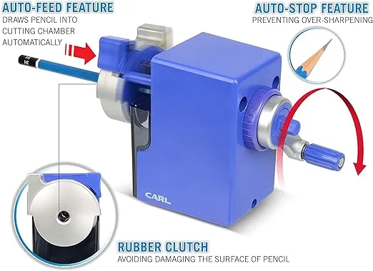 CARL Pencil Sharpener, Coloris, Blue, CP-100A