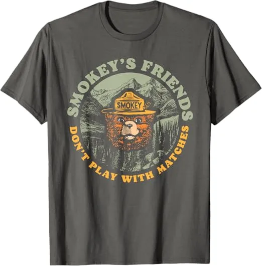 Smokey's Friends Don't Play With Matches Retro Smokey Bear T-Shirt
