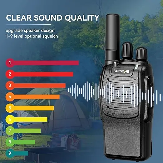 Retevis H-777 Rechargeable Walkie Talkies, Mini 2 Way Radios Long Range, Small Walky Talky, Portable FRS Two Way Radios with LED Flashlight(Black, 2 Pack)