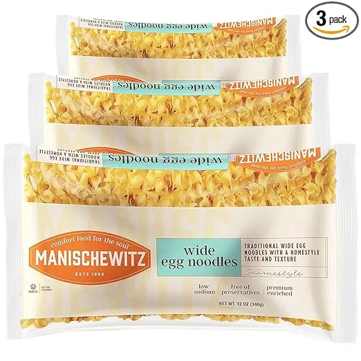 Manischewitz Traditional Extra Wide Egg Noodles 12oz (3 Pack), Homestyle Taste & Texture, Premium Enriched, Low Sodium, No Preservatives