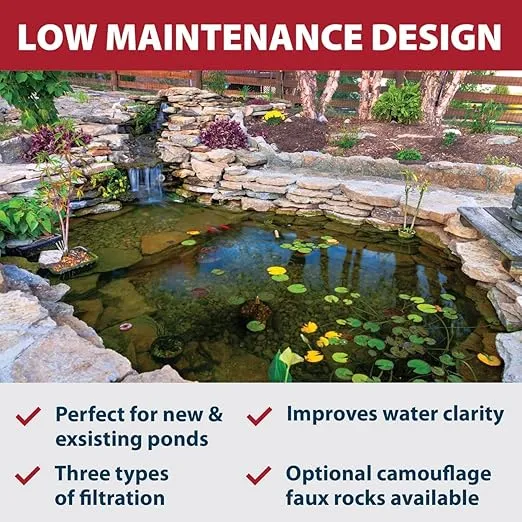 The Pond Guy AllClear G2 Pressure Filter & Ultraviolet Light Clarifier & Pump Combo, Pressurized External UVC Bio & Mechanical Filtration with Backflush System, All Clear 2000 & SolidFlo Pump 2000
