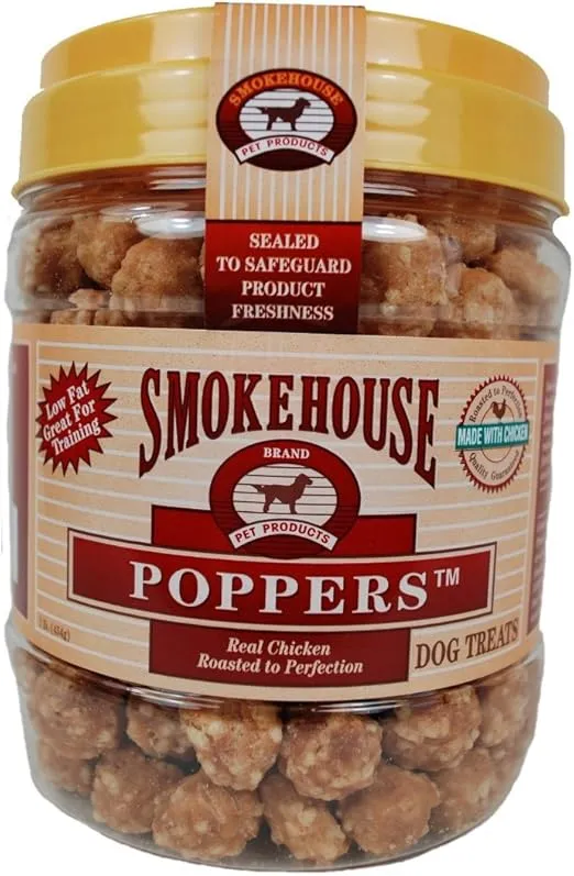 Smokehouse 100-Percent Natural Chicken Poppers Dog Treats