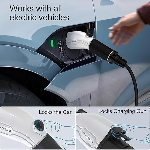 Level 2 EV Charger 240V /40 Amp UL Metal Case Indoor/Outdoor Charging Station,NEMA 14-50 Plug 25-Foot Cable for Electric Cars