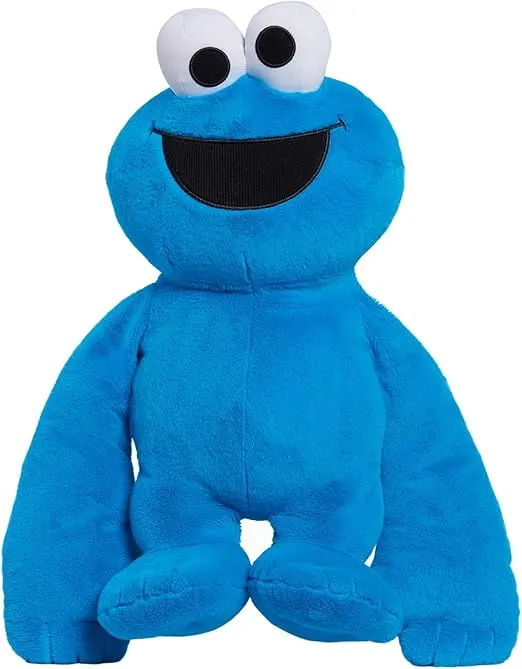 Sesame Street Monster Hugs Cookie Monster Weighted Sensory Plushie, Blue, Kids Toys for Ages 18 Month, Amazon Exclusive by Just Play