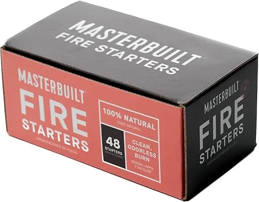 Masterbuilt® Pure-Parrafin All-Natural Odorless Wax Fire Starters for Charcoal Grilling, Made for Gravity Series but Compatible with All Charcoal Grills & Fireplaces, 48-Count, Model MB20091521
