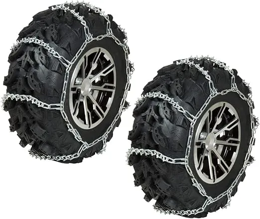 Raider, ATV-TC5, Pair of ATV & UTV V-Bar Tire Chains Ice Snow 62.5"x18" For Many 26" & 27" Tires