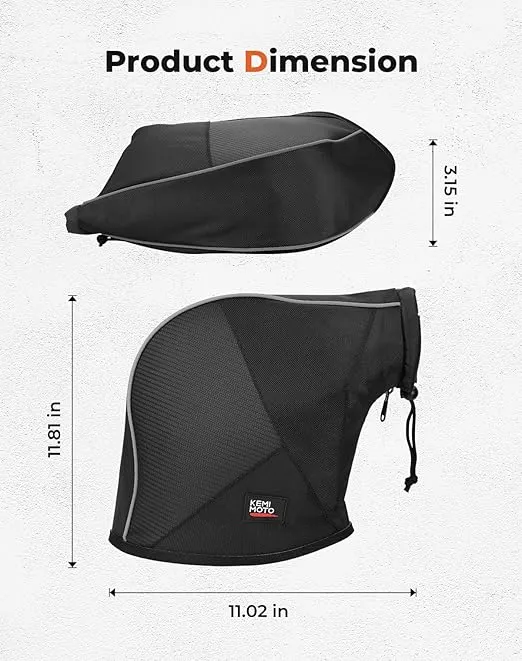 KEMIMOTO Snowmobile Handlebar Gloves, Universal ATV Muffs with Thick Inner Fleece Compatible with Polaris, Skidoo, Arctic Cat, Winter Handlebar Gauntlets for Scooter Motorcycle (Black)
