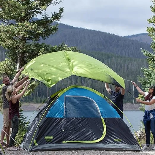 Coleman Sundome Dark Room Tent, 4/6 Person Tent Blocks 90% of Sunlight to Keep Inside Cool, Weatherproof Tent with Rainfly & Easy Setup in Minutes