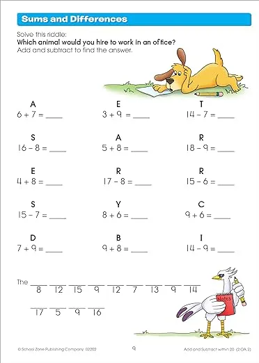 School Zone - Math Basics 2 Workbook - 64 Pages, Ages 7 to 8, 2nd Grade, Addition & Subtraction, Time & Money, Place Value, Fact Families, and More (School Zone I Know It!® Workbook Series)