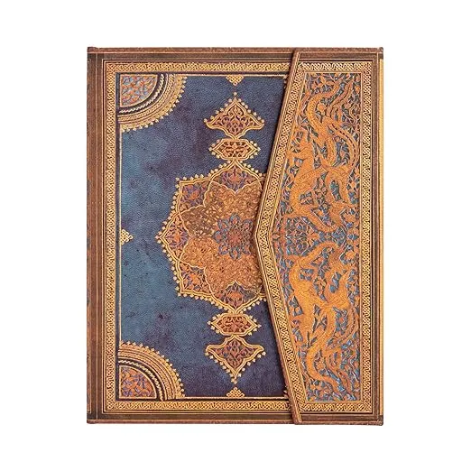 Paperblanks | Safavid Indigo | Safavid Binding Art | Hardcover | Ultra | Lined | Wrap Closure | 144 Pg | 120 GSM