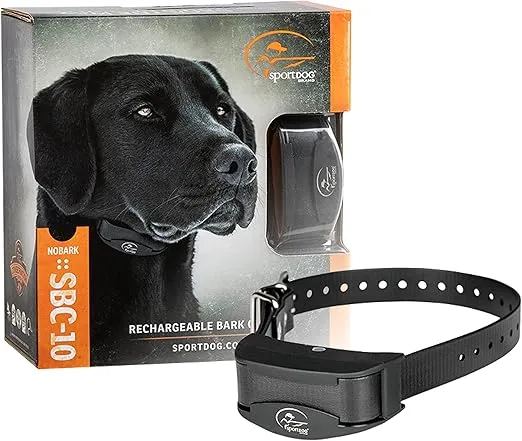 SportDOG Brand NoBark 10 Collar, Dog Bark Collars, Rechargeable, Programmable Bark Collar, Silent Partner Technology, Two Modes of Operation, Waterproof Dog Bark Collar (Black)