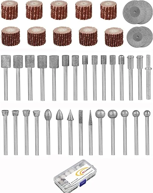 Stone Carving Set Polishing Rotary Tools Diamond Burr Accessories for Carving/Engraving Stone, Rocks, Jewelry, Glass, Ceramics For Rotary Tools