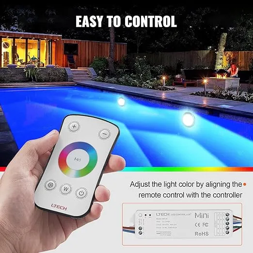 VEVOR 12V LED Pool Light, 10 Inch 40W, RGBW Color Changing Inground Swimming Pool Spa Light Underwater, with 50 FT Cord Remote Control, Fit for 10in Large Wet Niches, IP68 Waterproof, NO Power Supply