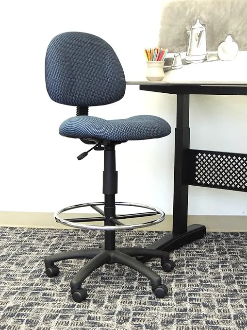 Boss Office Products Ergonomic Works Drafting Chair without Arms in Blue