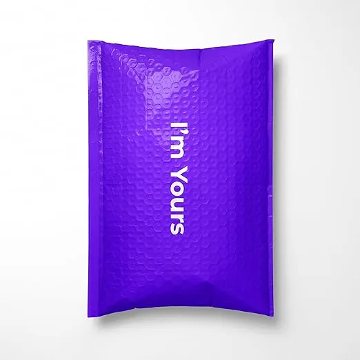 Rollo Bubble Mailers 6x10 Inches - Purple Padded Envelopes (25 Pack) - Self Seal Mailing Bags for Shipping Packages - Small Business Mail Supplies - Waterproof 6 x 10 Bubble Mailer with Message