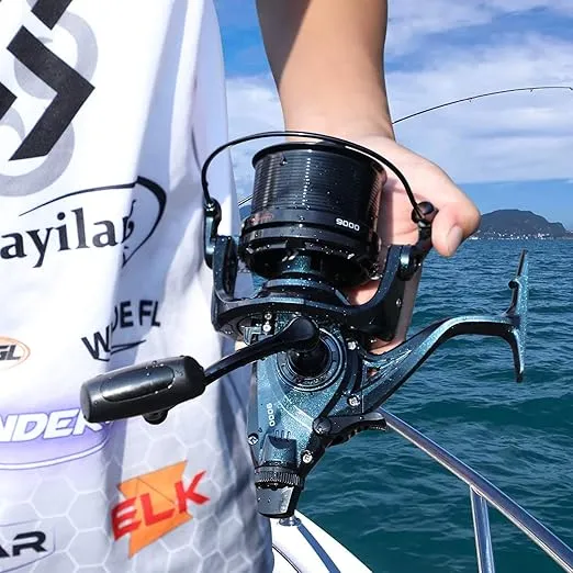 Sougayilang Surf Fishing Reel Ultra Smooth Powerful Spinning Reels,10000/11000 /12000 Fishing Reel for for Saltwater Freshwater Surf Fishing
