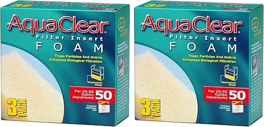 Aquaclear Foam Inserts, 3-Pack (6-Pack, 50-Gallon)