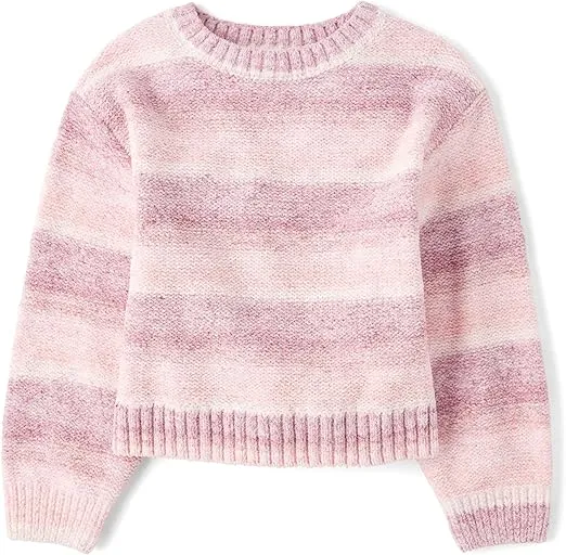 The Children's Place Girls' Long Sleeve Crew Neck Pullover Sweater