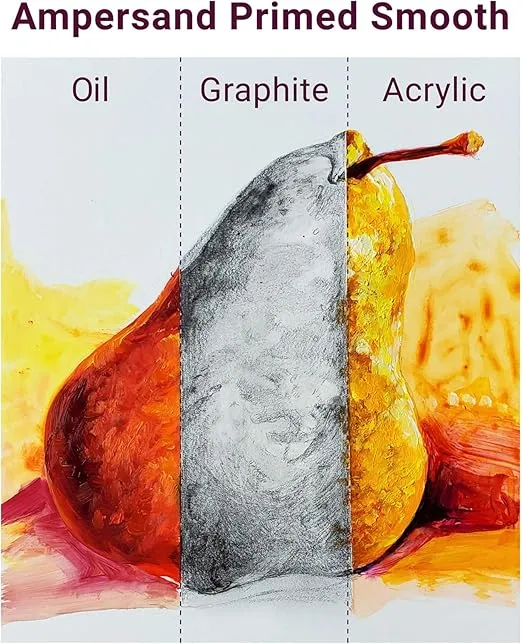 Ampersand Art Supply Wood Gesso Artist Painting Panel: Primed Smooth, 5" x 7", 7/8" Cradled Profile
