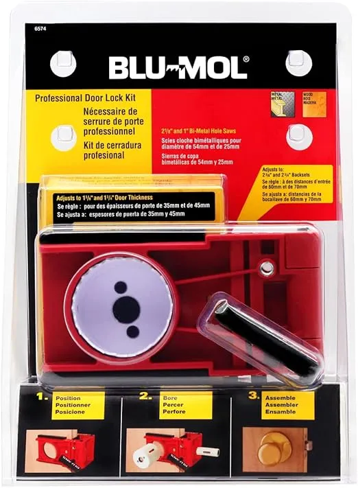 Disston E0101949 Blu-Mol Lock Installation Kits Professional Bi-Metal Lock Kit, Red