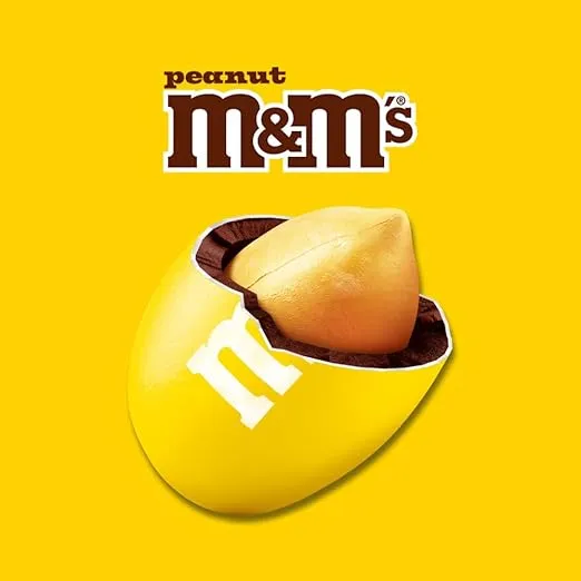 M&M'S Peanut Milk Chocolate Candy, Family Size, 18.08 oz Resealable Bulk Bag