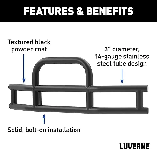 LUVERNE 205530-205910 Tuff Guard Black Stainless Commercial Cargo Van Bumper Guard, Select Ram ProMaster 1500, 2500, 3500