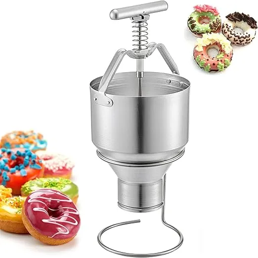 Donut Holder, 5L Capacity Donut Dropper Hopper Food Grade Manual Donut Dispenser 6 Adjustable Thickness Donut Hoppers with Stand Donut Batter Dispenser for Home and Commercial Use
