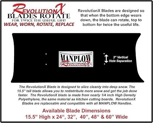 MANPLOW RevolutionX Snow Pusher with U Handle (40 Inch)