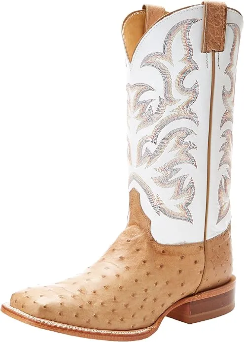 Justin Boot Company Men's Pascoe Antique Tan Vintage Full Quill Ostrich 13in Shaft Tan