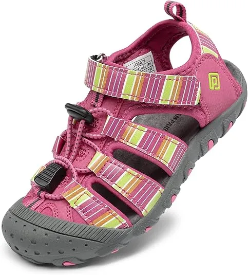 DREAM PAIRS Boys Girls Closed-Toe Outdoor Summer Sport Sandals for Little/Big Kid