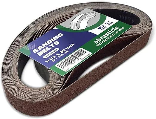 21 Pcs 1-1/2 x 30 Inch Assorted Aluminum Oxide Sanding Belt - 40/60/80/120/150/240/400 Grit