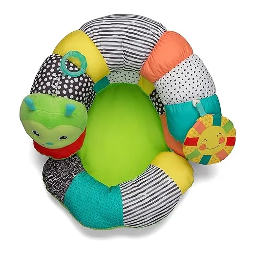 Infantino Prop-A-Pillar Tummy Time & Seated Support - Pillow Support for Newborn and Older Babies, with Detachable Support Pillow and Toys, 3 Piece Set (Pack of 1)