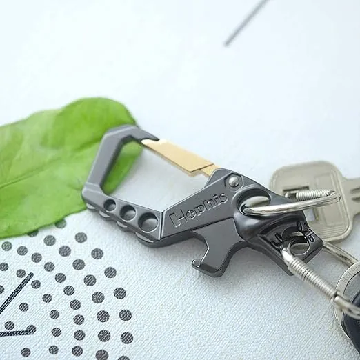 Hephis Heavy Duty Key Chain Bottle Opener,Carabiner Car Key Chains for Men and Women