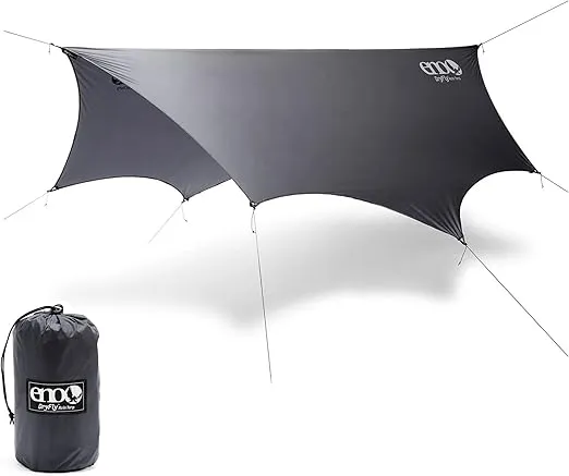 ENO, DryFly Rain Tarp - Heavy-Duty Waterproof Tarp - for Camping, Hiking, Backpacking, Travel, a Festival, or The Beach