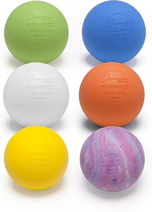 Champion Sports Colored Lacrosse Balls: Blue Official Size Sporting Goods Equipment for Professional, College & Grade School Games, Practices & Recreation - NCAA, NFHS, SEI Certified