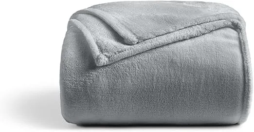 Cosy House Collection Everyday 1500 Series Fleece Blanket - Couch & Travel Essentials - All Season, Stays Fresh & Clean - Soft, Breathable & Skin-Friendly (Throw, Grey)