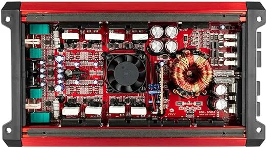 DS18 SXE-1200.4/RD Car Amplifier Stereo Full-Range Class A/B 4-Channel 60x4 RMS @4 OHM 1200 Watts - Powerful and Compact Amp for Speakers in Car Audio System