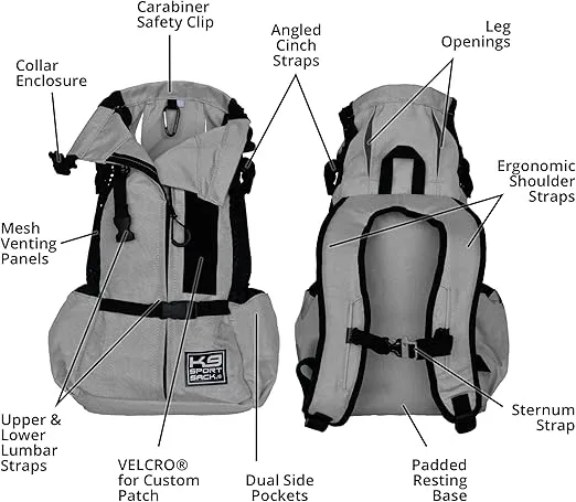 K9 Sport Sack | Dog Carrier Adjustable Backpack (X-Small, Air 2 - Charcoal Grey)