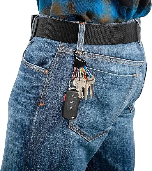 Nite Ize KeyRack Steel S-Biner - Key Carabiner Organizer with 6 Colorful S-Biners - Keychain Accessories to Hold Keys Securely and Separately