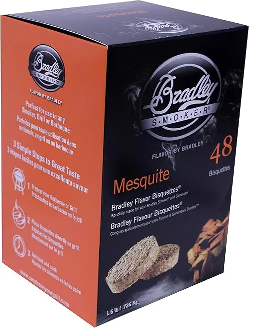 Bradley Smoker Bisquettes for Grilling and BBQ, Mesquite Special Blend, 48 Pack