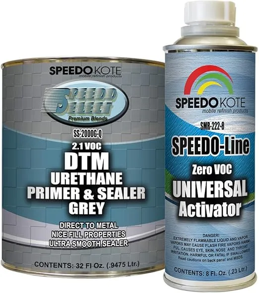 Speedokote DTM 2.1 voc Grey Urethane Primer Sealer quart kit, 4:1 mix, SS-2000G-Q/SMR-222-8