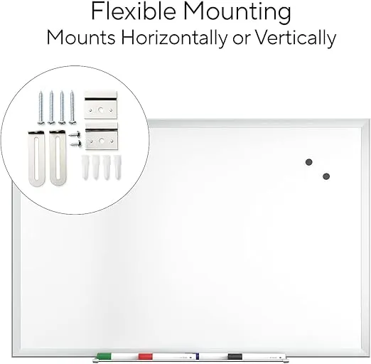 TRU RED Magnetic Steel Dry Erase Board, Satin Frame, 3-ft x 2-ft (TR61169)